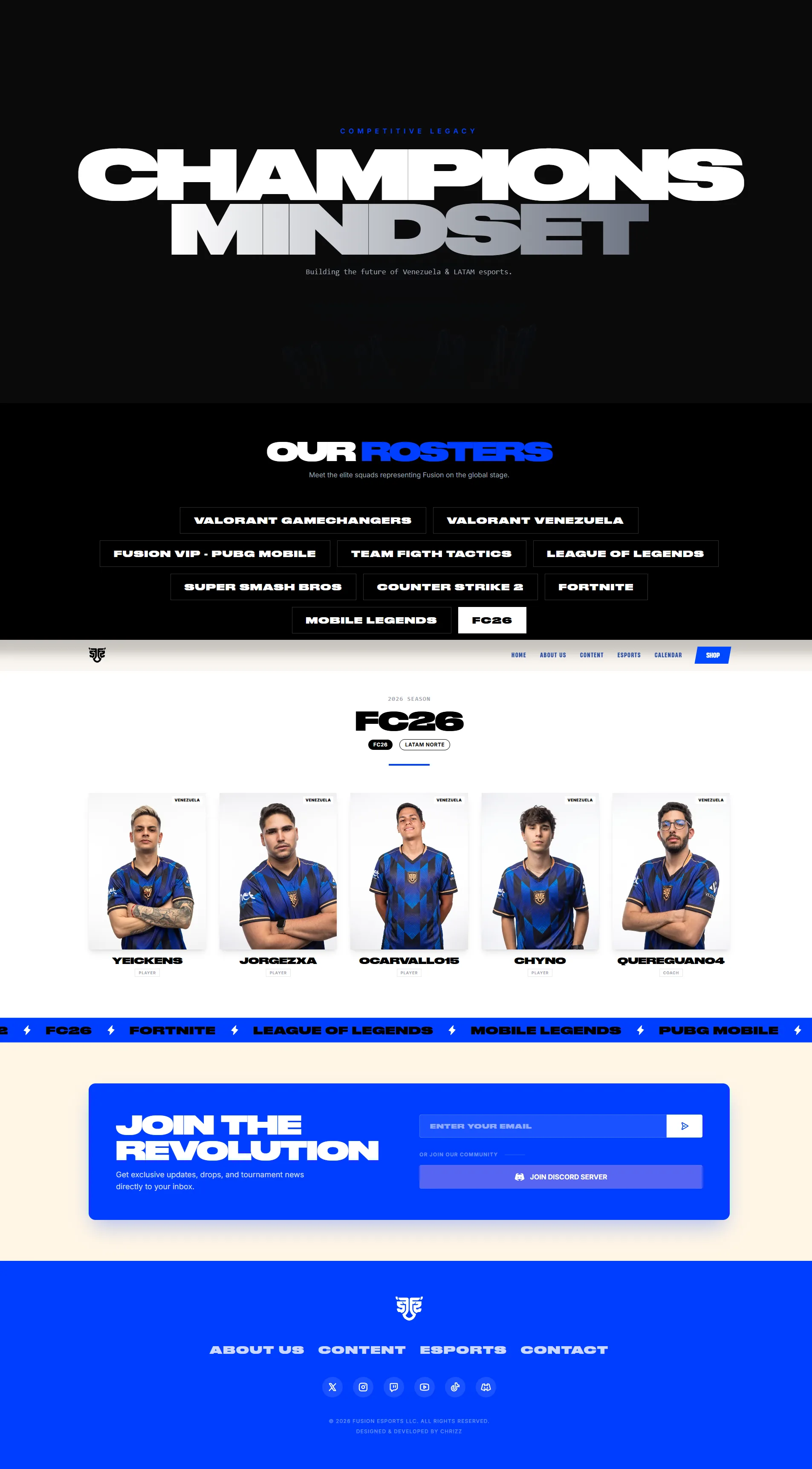 Fusion Esports — interface 4